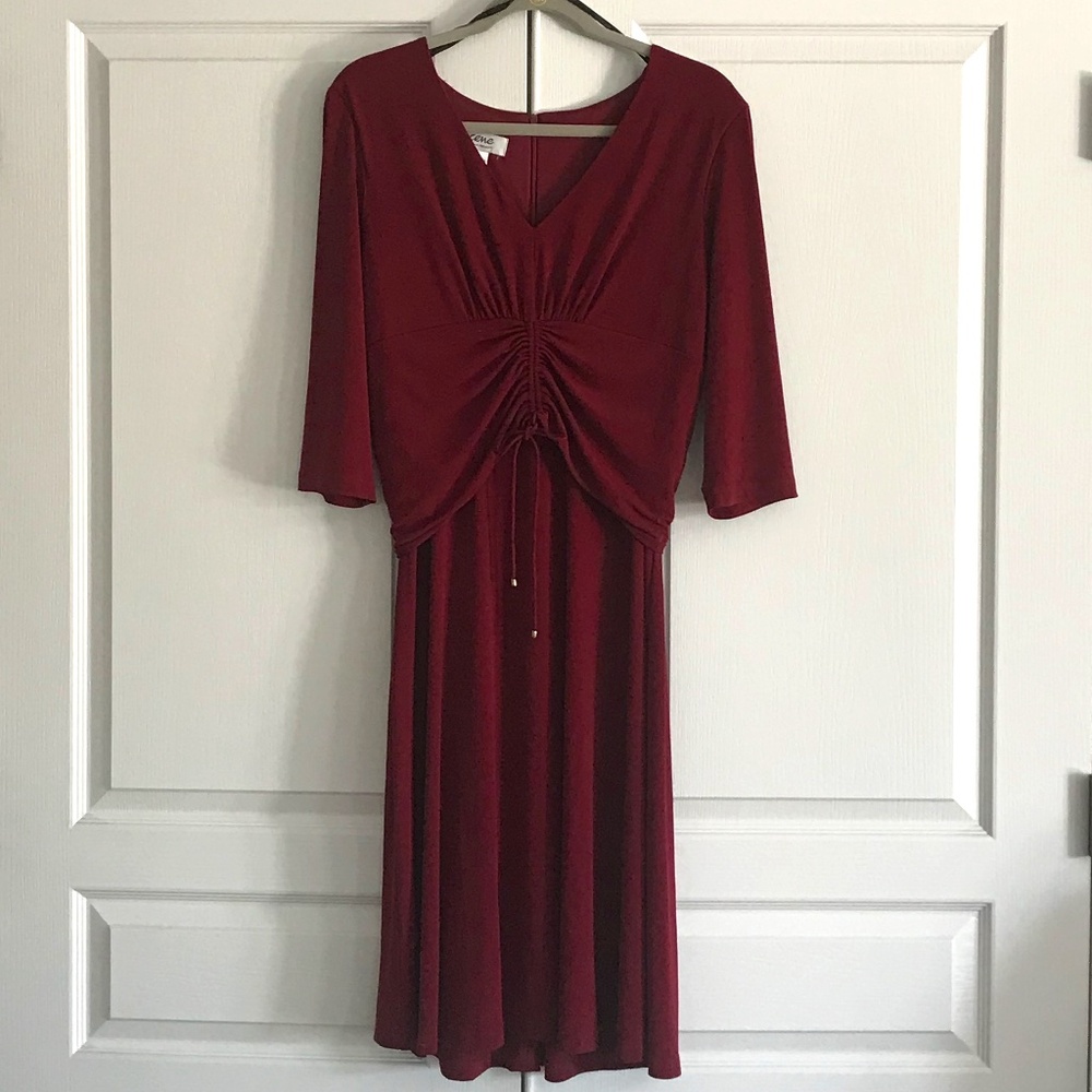Y2K Vee Neck Waist Cinching Cocktail Dress Sz L